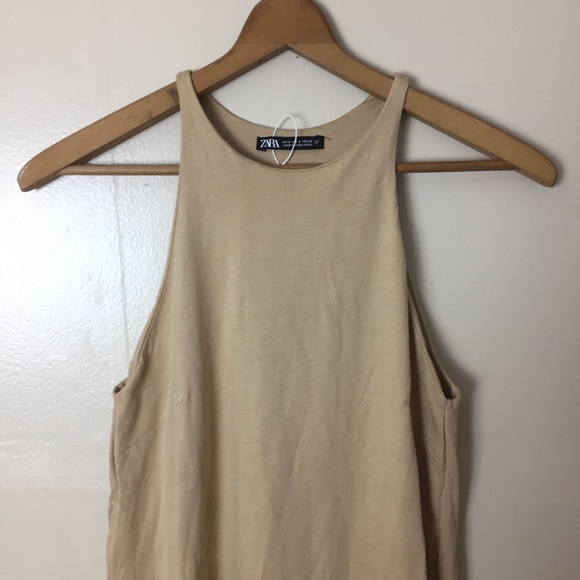 [Zara] Nude Tan Sleeveless Body Con Midi Dress - Picture 2 of 8